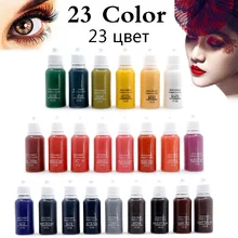 1 Bottle 1/2oz Permanent Makeup 23 colors Micro pigments Tattoo Inks Cosmetic 15ml Kit For Tattoo Eyebrow Lip Make up color Tool