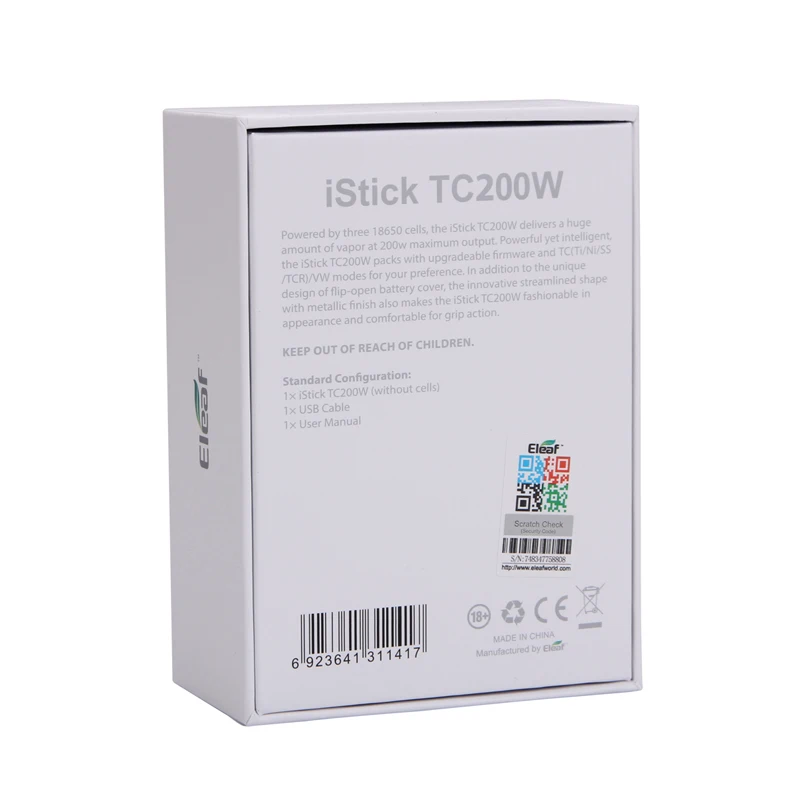 Original Eleaf Istick TC 200w Box Mod Upgradeable Firmware 200w Vape Mod Electronic Cigarette istick TC200w Mod kit 03