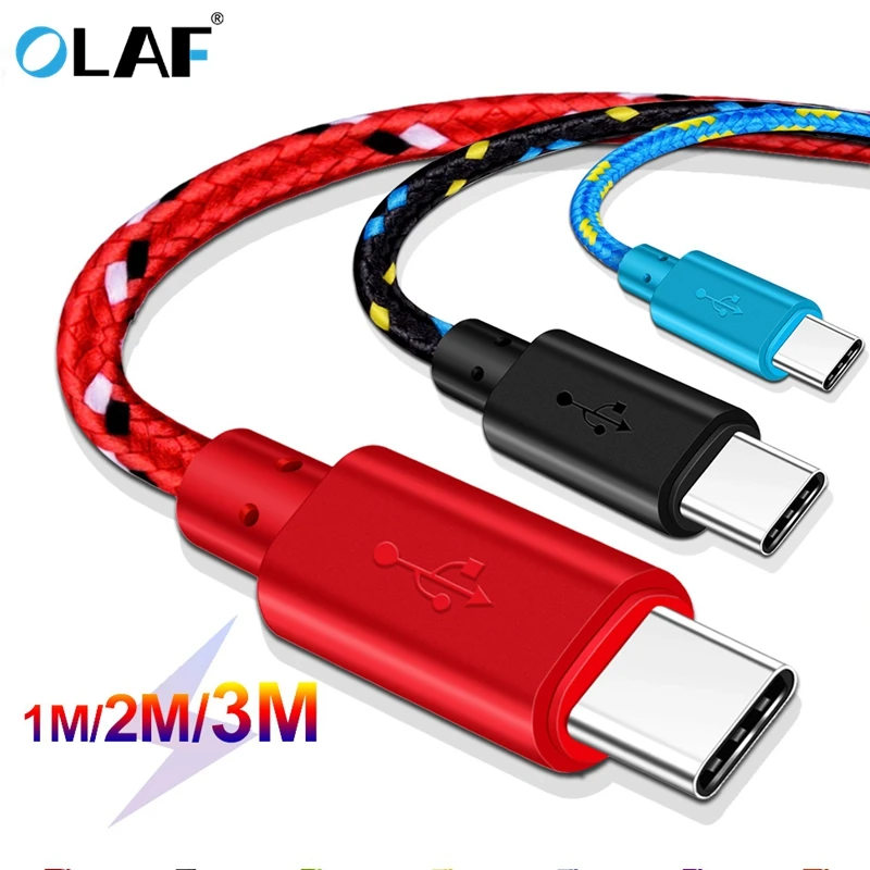 

OLAF Nylon Braided USB Type C Cable 1M 2M 3M Data Sync Fast Charging USB C Cable For Samsung S9 S10 Xiaomi mi9 mi8 Huawei Type-c