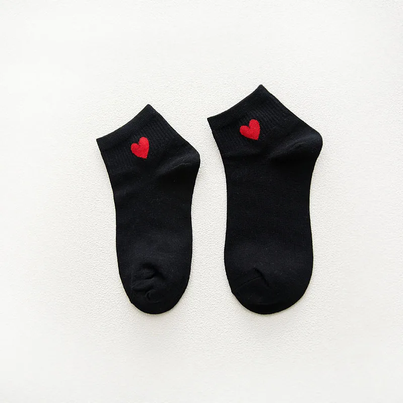 Лето-осень Стиль сердце любовь носки милые Колледж ветер простые базовые свежий дышащий хлопок Для женщин носок