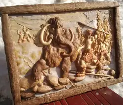 3d STL модель для ЧПУ гравер резьба машина рельеф Artcam Aspire "Охота для mammoths" CNC файлы (ES)