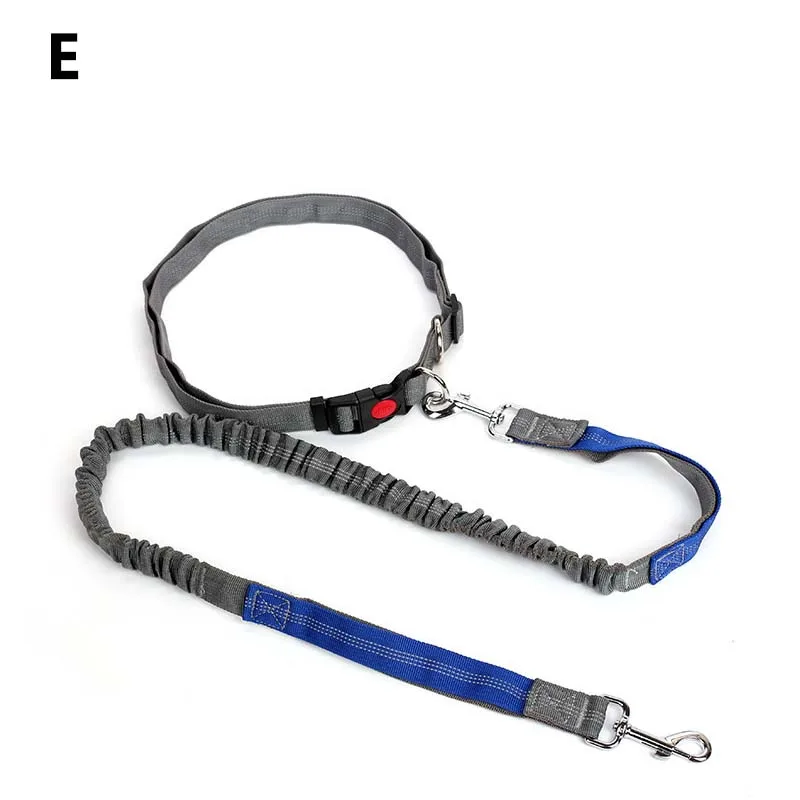 New Hot Style Night Reflective Elastic Nylon Leashes Hand Free Waist Belt Jogging Leads Retractable Leash For Small Pet Dogs - Цвет: E