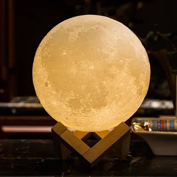 

LED Night Lamp 3d Printing Moon Globe Lamp Home Decor Creative Battery Powered Night Light Led Color Change Night Lamp Kids Gift