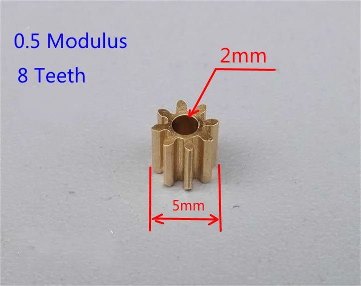 5 шт. металлический редуктор s 0,5 Модуль 8 зубьев коробка передач Moter вал медная шестерня