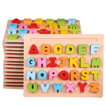 

30cm Kid Early Educational Baby Hand Toys Grasp Wooden Puzzle Toys Alphabet Digit Learning Education Child Wood Toy