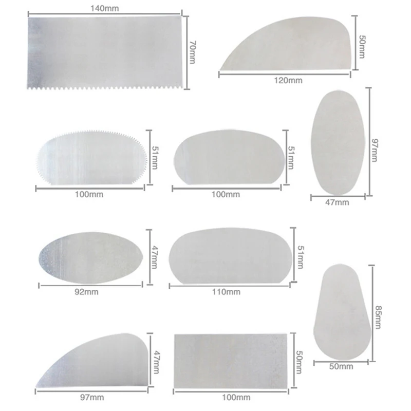 10 шт глиняный стальной скребок для полимерного глиняный скребок керамические инструменты стальной резак керамические инструменты стальной Зубчатый скребок
