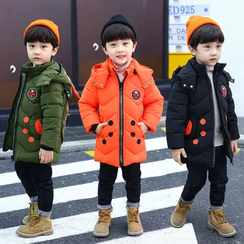 

Winter Jacket For Boys Children's Cotton Padded Jacket Hood Coat Children Outwear Boys Winter Parka 2-8 years TZ385