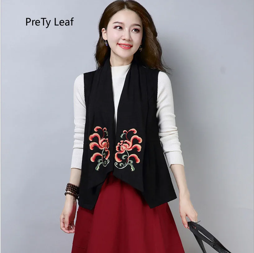 2018 ethnic style jacquard fabric embroidered wild vestin Vests