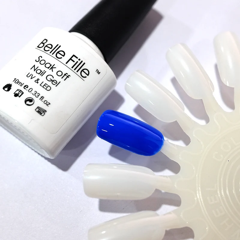 BELLE FILLE UV gels nail soak off coat blue color varnish hot selling