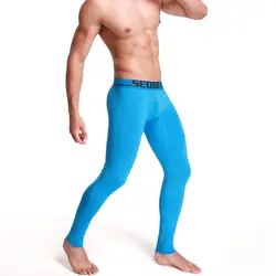 Новые зимние теплые мужские модные сексуальные кальсоны термобелье тонкие бархатные плотные длинные леггинсы брюки высокого качества