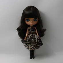 Обнаженные куклы Блит темно-коричневые волосы, загар кожи с bang 08