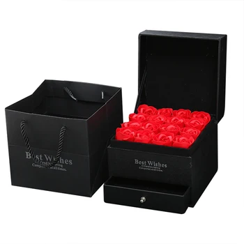 

New Beautiful Gift Box Artificial Soap Flowers Flower Head Home Party Spring Wedding Decoration Mariage Scented Flower Bath Soap