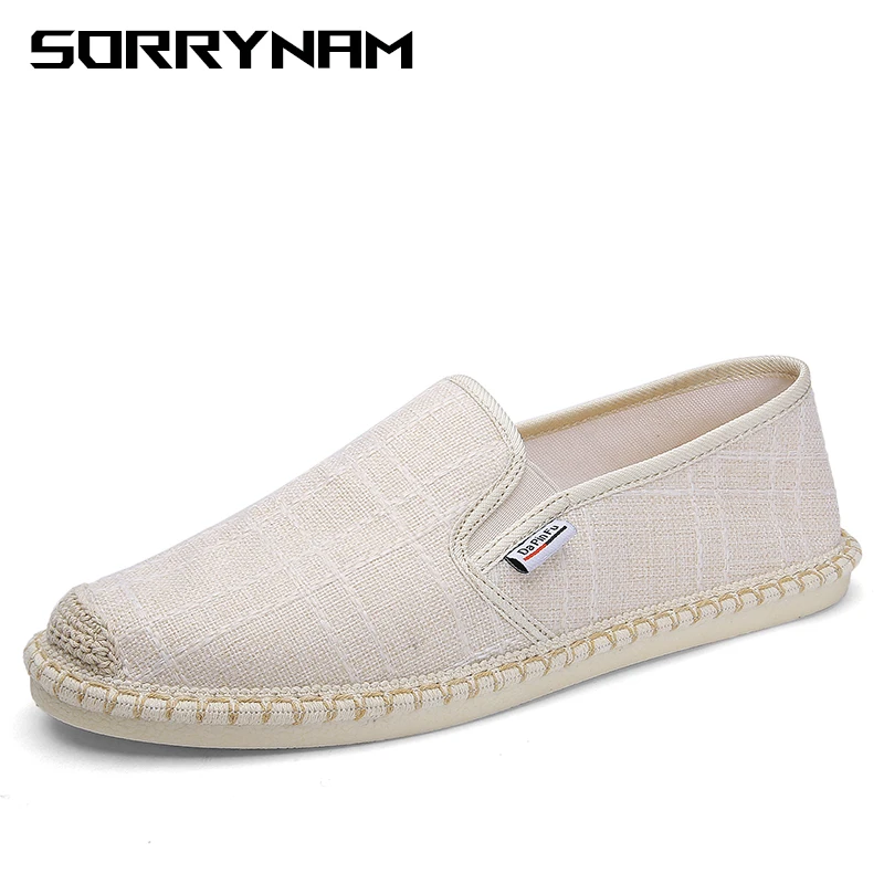 

Mens Casual Shoes Breathable Canvas Shoes Men Fashion 2019 Soft Slip On Espadrilles For Men Loafers Walking Shoes Sorrynam