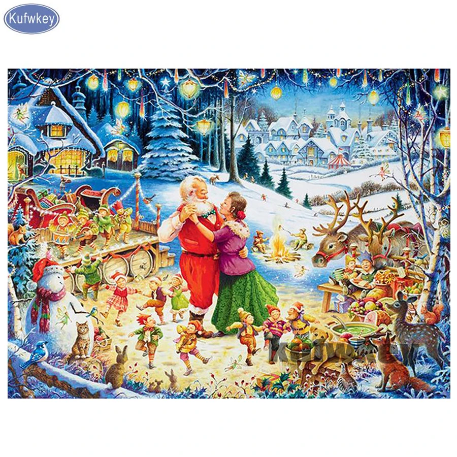 

Diamond Painting Kit 5D Diamond Embroidery"Santa Claus dance"Full Rhinestone diy Cross Stitch Diamond mosaic Christmas gifts