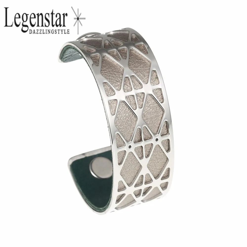 

Legenstar Bangles For Women Stainless Steel Bracelets Bijoux Manchette Femme Leather Cuff Bangle Bracelet Argent Pulseiras