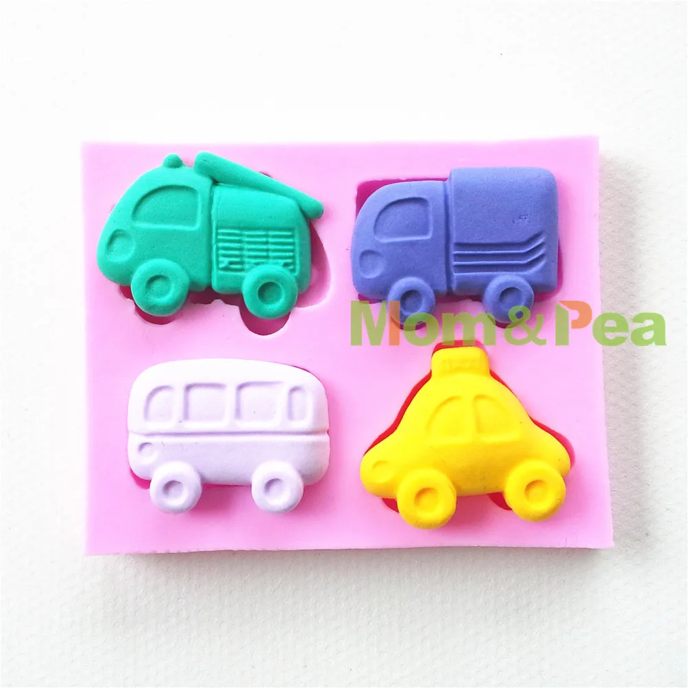 

Mom&Pea 0657 Free Shipping Cartoon Bus Car Shaped High Quality Silicone Cake Decoration Fondant Cake 3D Mold