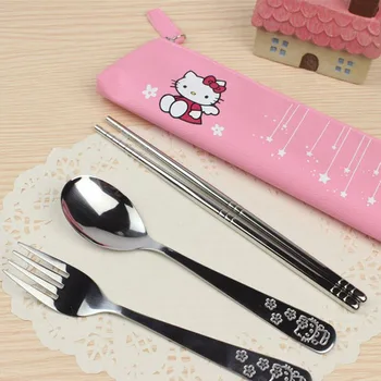 

Fashion Tableware Cutlery Cookware Cartoon Hello Kitty or Gifts Stainless Steel Tableware Dinnerwear Sets