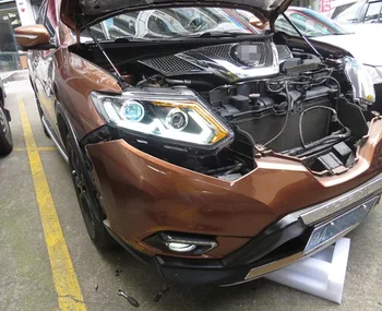 Günstig 2PCS LED Scheinwerfer Für Nissan X-Trail 2017 Auto Led Lichter Doppel Xenon-Objektiv Auto Zubehör Tagfahrlicht Lichter Nebel Lichter