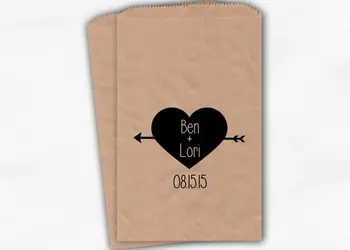 

customized Arrow Heart Wedding popcorn candy Buffet lolly bags Bridal Shower Bakery Cookie desserts gift Favors pouches