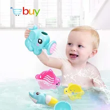 2 предмета душа ребенка игрушки для купания слон Чайник Дельфин распыления воды пистолет для детей Ванна для малышей Ванная комната Бассейн