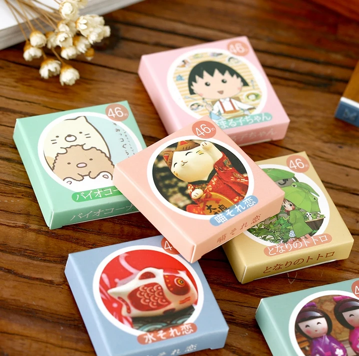 

46 pcs/box Anime Succulents Diary Stickers for Stationery Scrapbooking DIY Diary Album Bullet Journal Stick Label