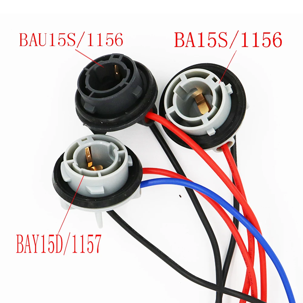 Y 20 x 1156 7506 P21W BA15S LED Bulbs Socket Adapter Harness Plugs