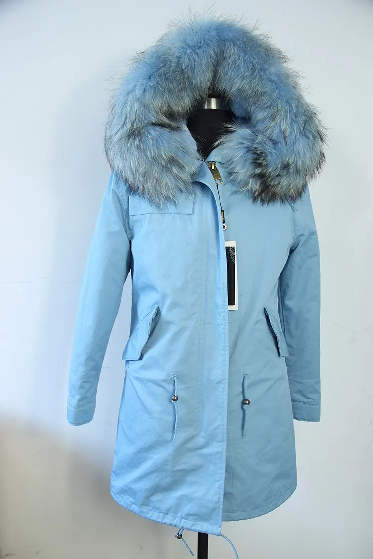 Женские зимние парки, большая парка из натурального меха, синяя утепленная длинная куртка с подкладкой из искусственного меха, пальто