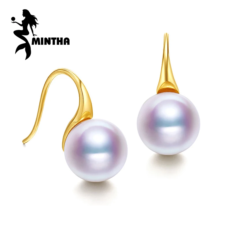 Серьги из 18-каратного золота MINTHA жемчужные ювелирные изделия серьги-гвоздики
