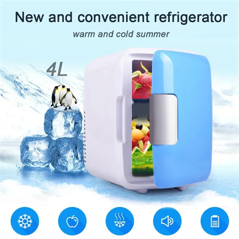 Автомобильный электрический холодильник 4л, автомобильный домашний мини-холодильное оборудование двойного назначения, USB морозильная камера, низкая цена, безопасный материал, портативный холодильник
