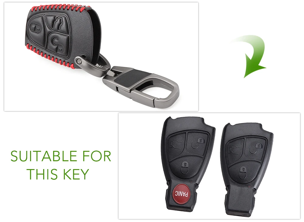 Автомобильный Стайлинг 3 кнопки черный кожаный чехол для пульта дистанционного