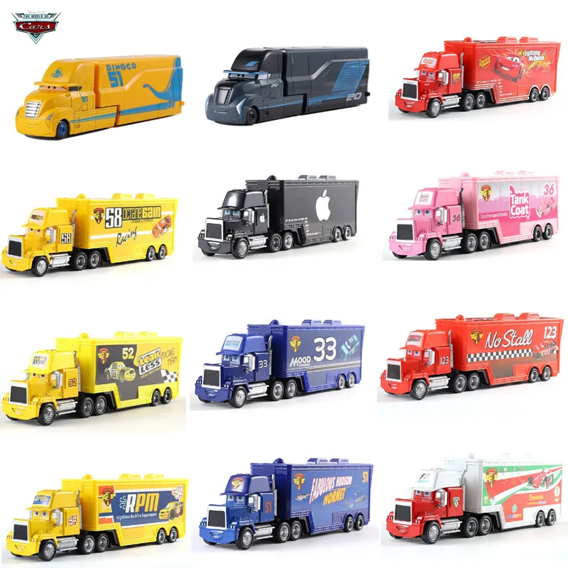 

Cars Disney Pixar Cars 2 3 Toys 27 Style Lightning McQueen Jackson Storm Mack Uncle Truck 1:55 Diecast Model Car For Children
