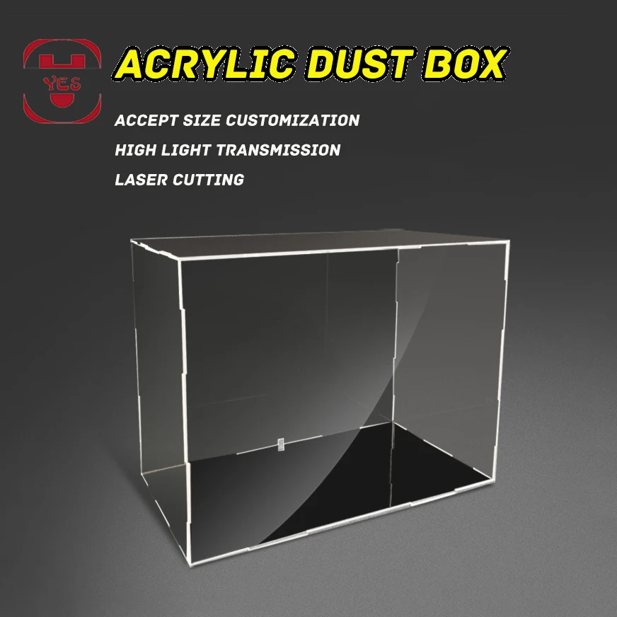 

YES Acrylic High Transparent Dust Cover Display Box Storage Cabinet Black Base Can Customization For Gundam Doll Piececool Model