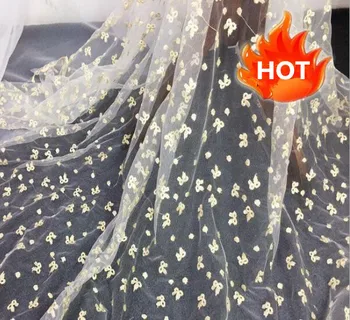 

3 Yards X 120cm lace gold Bow tie embroidery fabric fashion ladies skirt lace embroidery fashion women dress lace accessory
