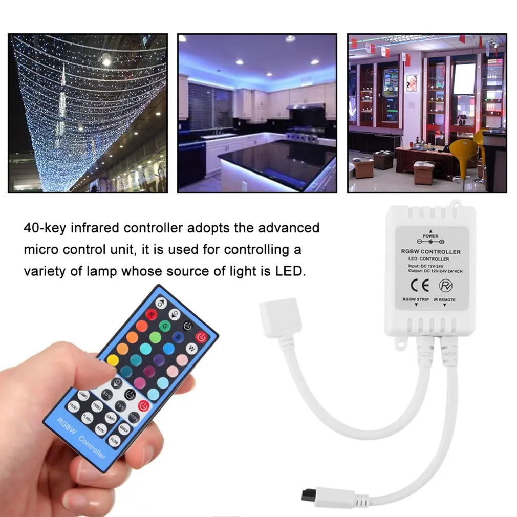 

Newest DC12-24V 40-key LED RGBW Remote Controller For RGBW LED Strip Light --