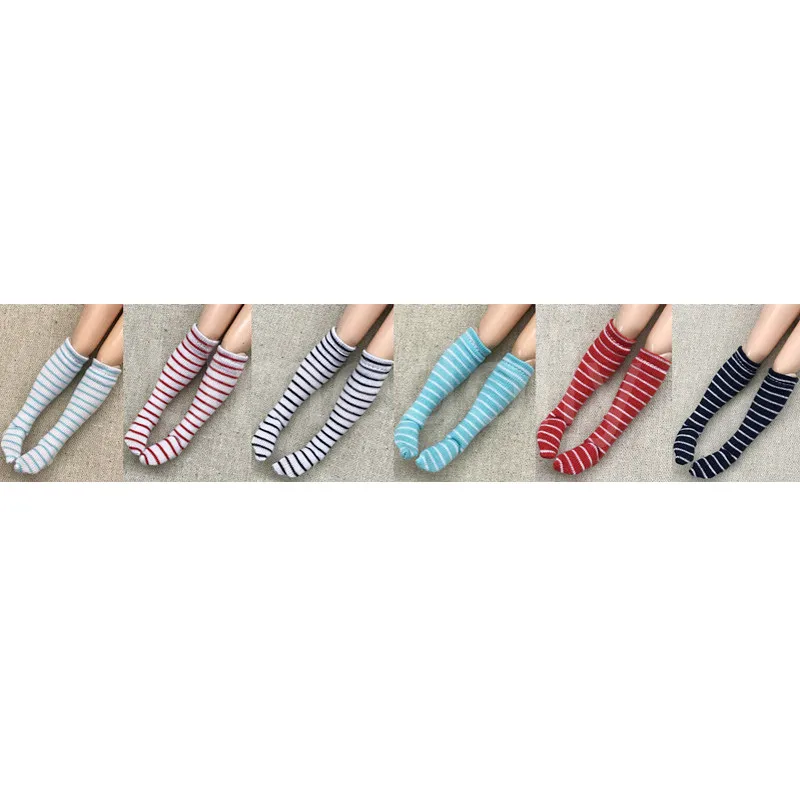 Stripe 1/6 ICY Blyth Knee Socks Stocking Suitable for Azone Momoko Barbies Pullip Licca 30cm Doll Clothes Accessories 1Pair