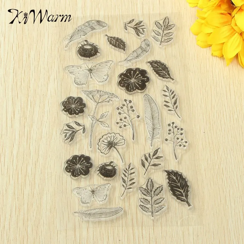 

Flower Butterfly Pattern Transparent Clear Silicone Stamps for DIY Scrapbooking Kids Christmas for Fun Decoration Supplies