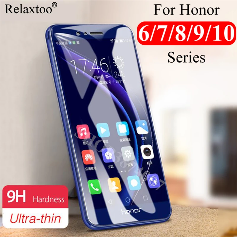 Protective Glass On For Huawei Honor A7 C7 X7 Pro 7A 7C 7X 8 9 Lite ...