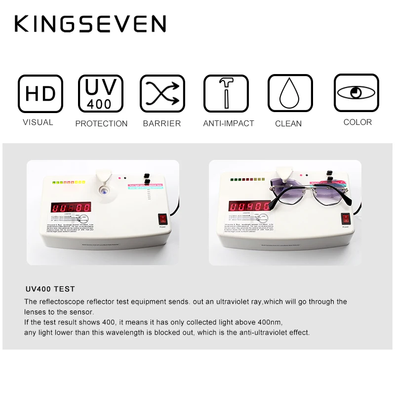 KINGSEVEN, дизайнерские модные женские солнцезащитные очки,, без оправы, женские солнцезащитные очки, Ретро стиль, сплав, оправа, классический бренд, дизайнерские оттенки