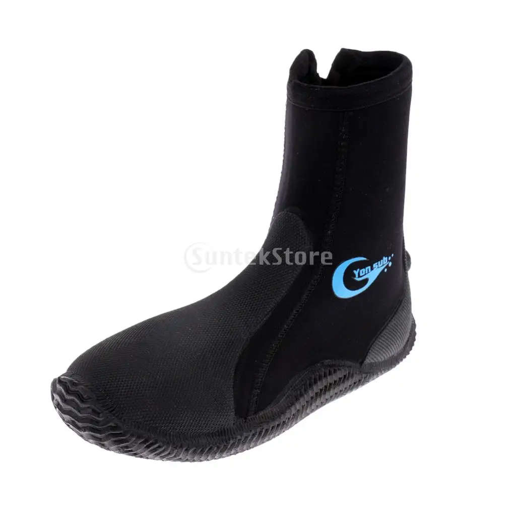 5mm Neoprene Scuba Diving Wetsuit Zipper Boots Anti-slip Warm Shoes Snorkeling Surfing Fishing Winter Water Sports Swimming Fins
