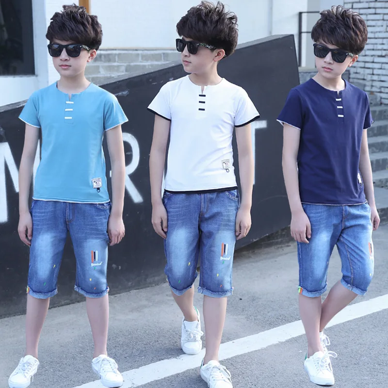 

2019 Summer Children Clothing Boys Set Kids Clothing Boys Tshirts Short Sleeved And Jeans Boys Set Toddler Boys Clothes Set