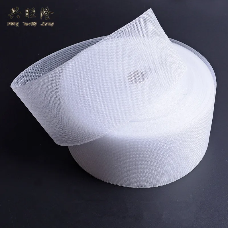 

50M/lot Transparent Nylon Curtain Tape Encryption Mesh Punch Belt For Rod Tie Rings Roman Circle Curtain Accessories Invisible
