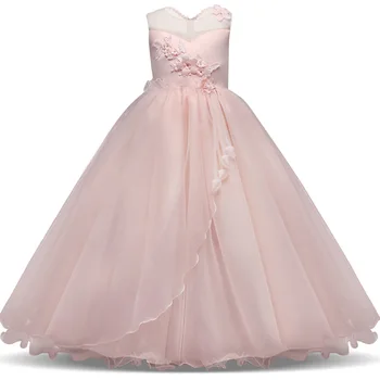 

Princess Evening Dress Girls Vestido De Festa Longo Birthday Wedding Dress Kids Girl Ball Gown Dress Halloween Costume TZ273