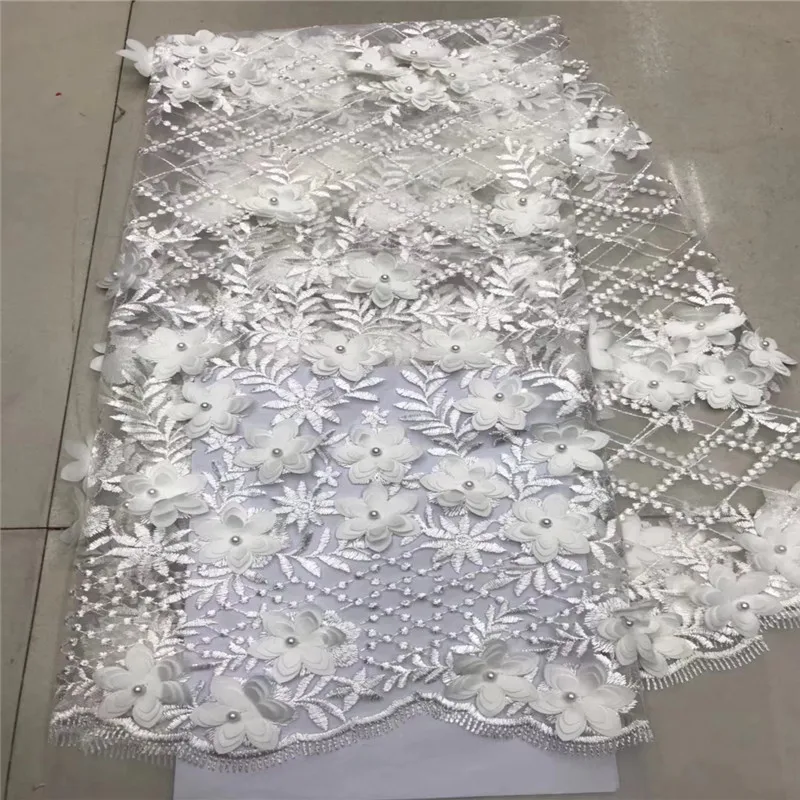 Новый дизайн 2018 красный цвет 3D Тюль с цветочной вышивкой кружевная ткань цветами