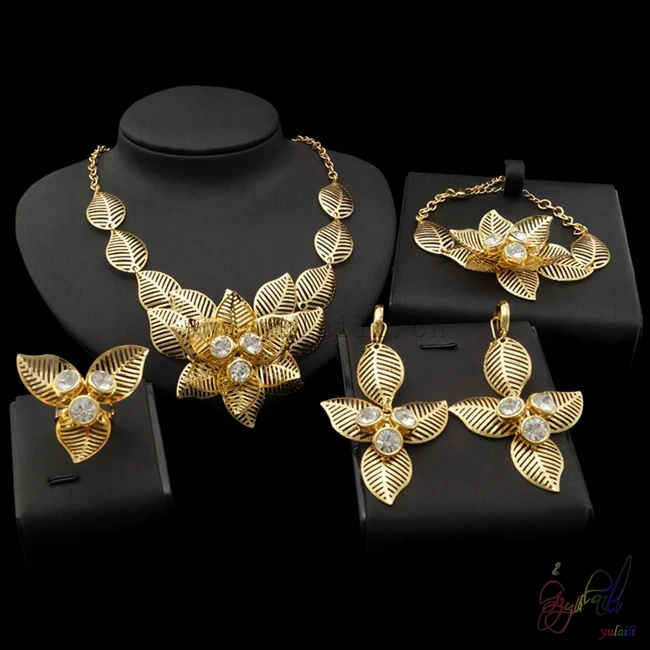 Yulaili Dubai Pure Gold Color Jewelry 
