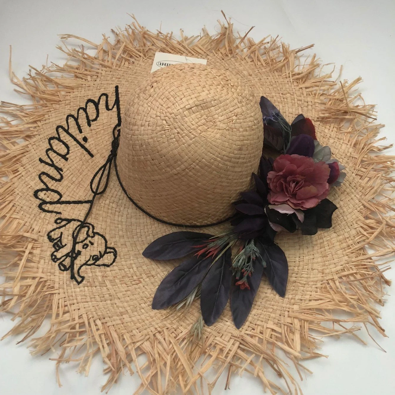 عارضة الصلبة الأزهار إلكتروني بيع قبعات للحماية من الشمس للنساء في Gilr الصيف خمر القش الشاطئ في الهواء الطلق قبعات 2019 جديد الاكسسوارات والملا...