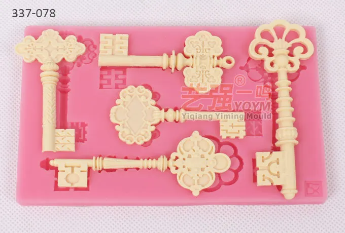 

YQYM New arrival free shipping silicone key mold,fondant key moulds,silicone mold fondant keys