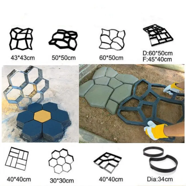 Дорожка производитель плесень многоразовый Бетон цемент галька дизайн асфальтоукладчик ходьба Плесень DIY нерегулярные цементные кирпичные формы