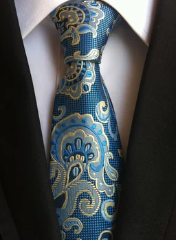 

Men Formal necktie TOP Woven tie blue Paisley gravata