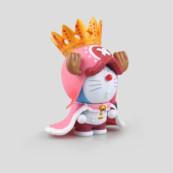 

New Japan anime one piece Cartoon Cute Doraemon cos Tony Chopper with crown pvc action figure kids kawaii model toys dolls hot