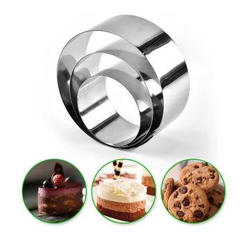 

3pcs/set Stainless Steel Round Cake Mousse Mold Cookie Cutter Circle Mousse Ring Cake Chocolate Fondant Cheese Kitchen Tools